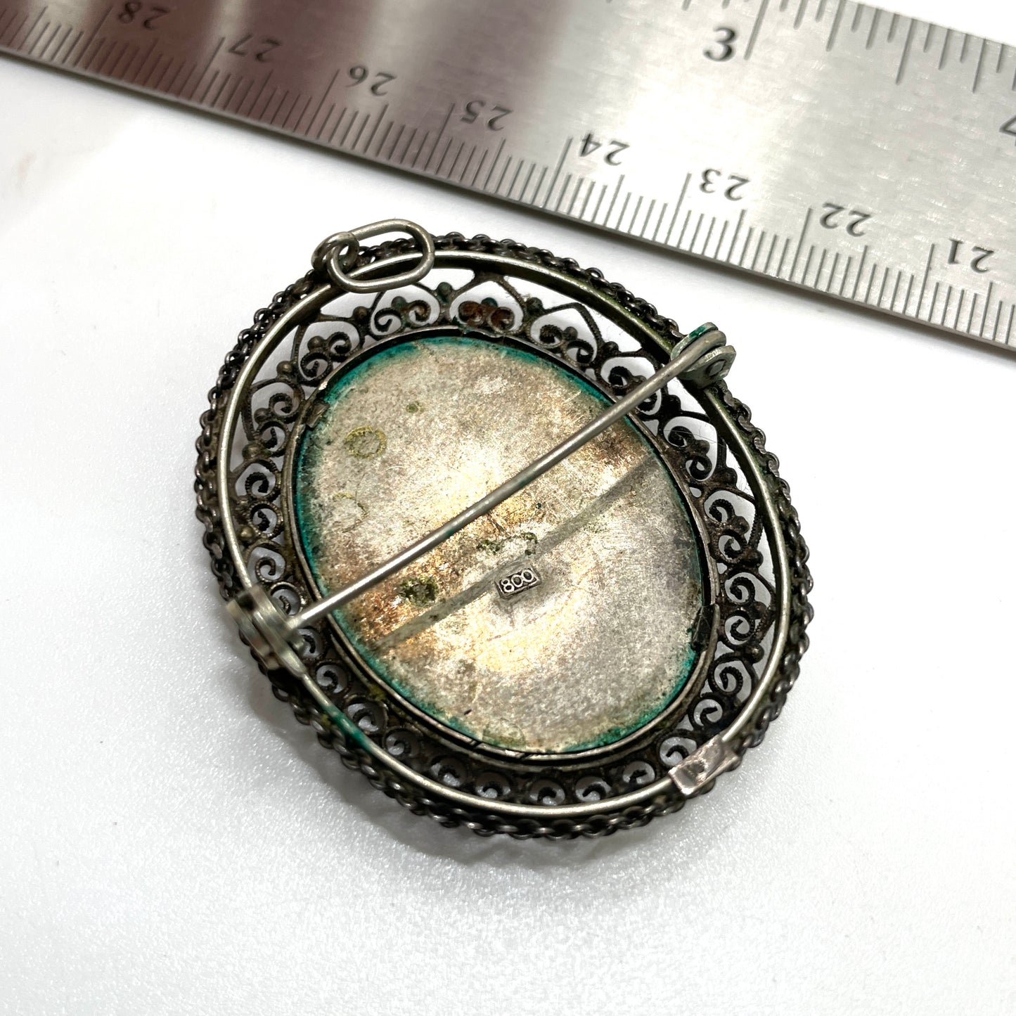 Vintage Figure Pin - 800 Silver