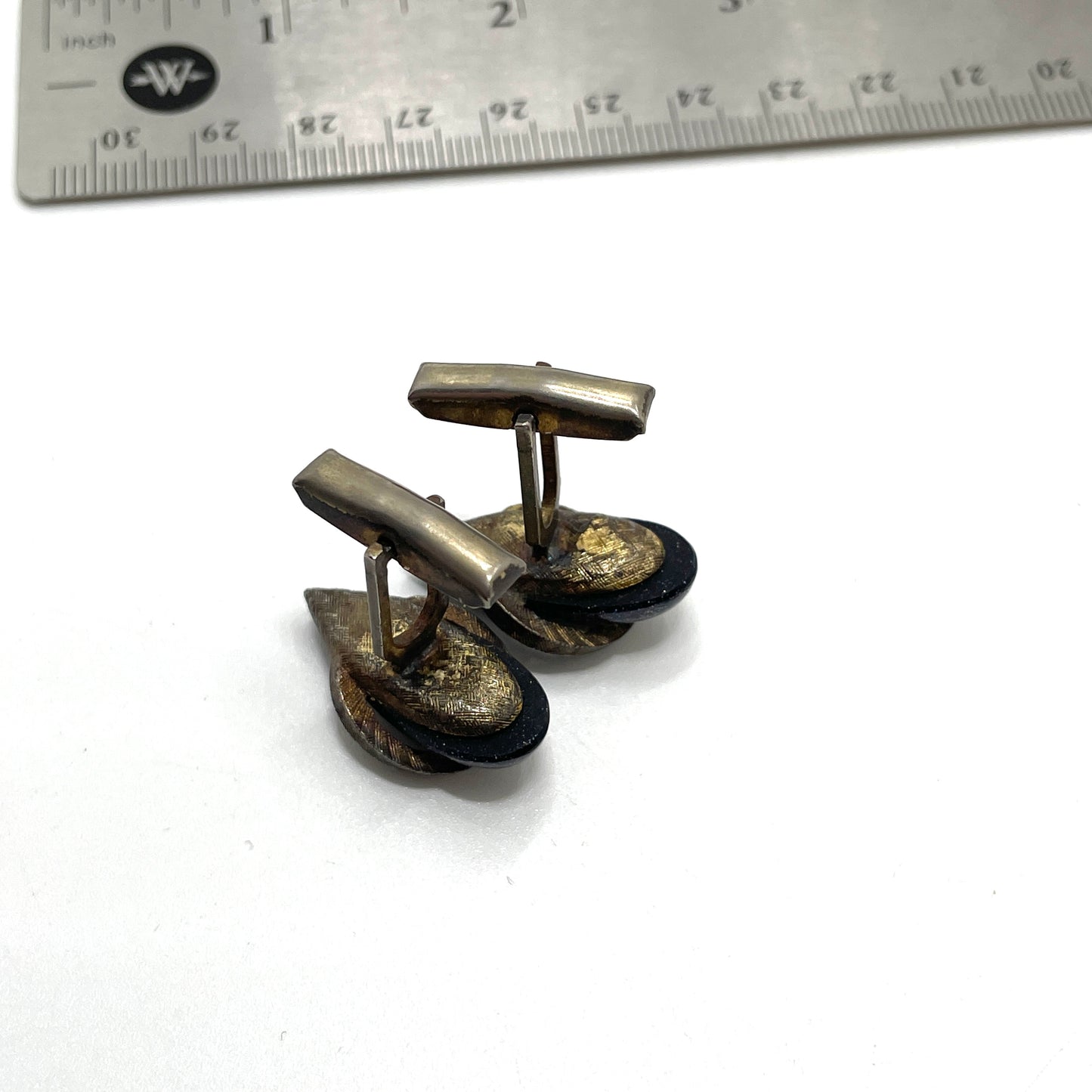 Vintage Sterling Silver Cufflinks with Natural Stone