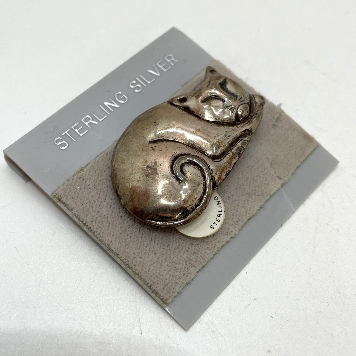 Vintage Sterling Silver Cat Pin