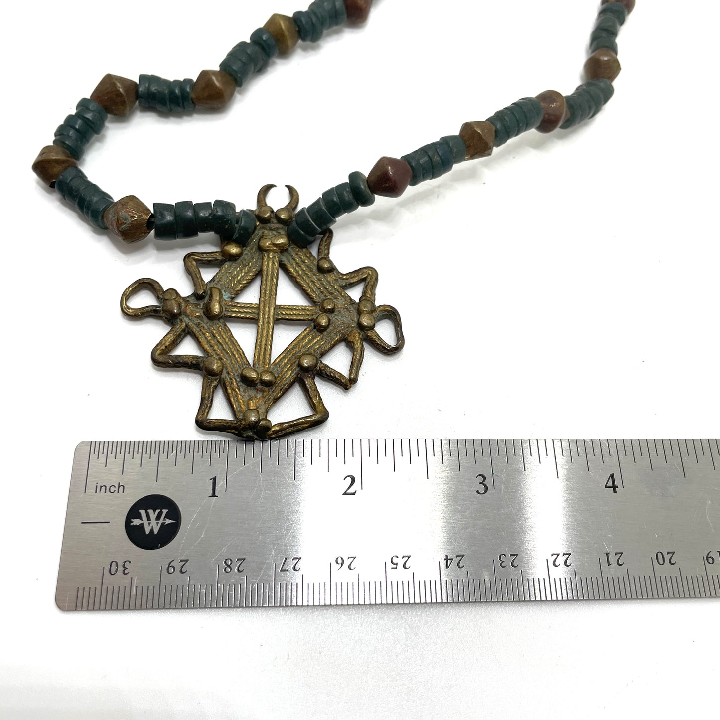 Vintage Beaded Necklace with Funky Pendant