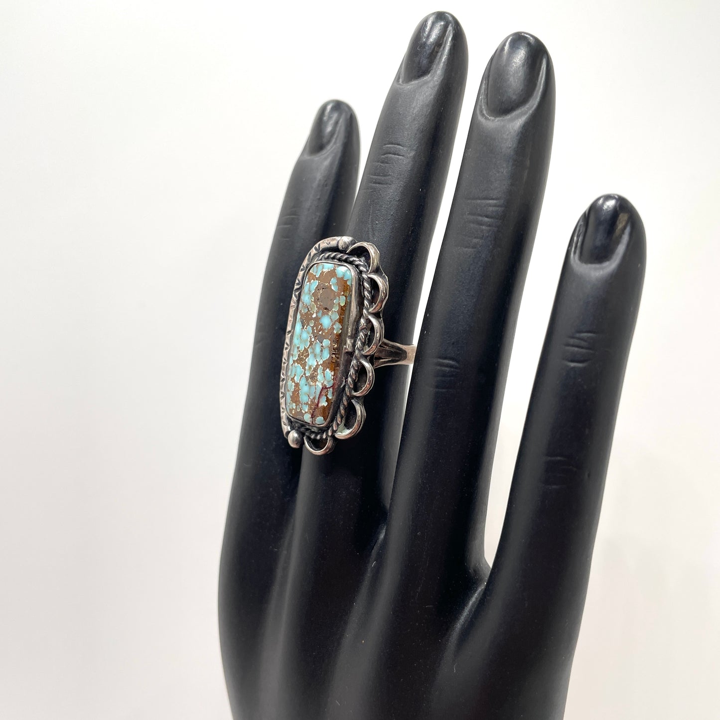 Vintage Unique Turquoise Statement Ring - Size 7