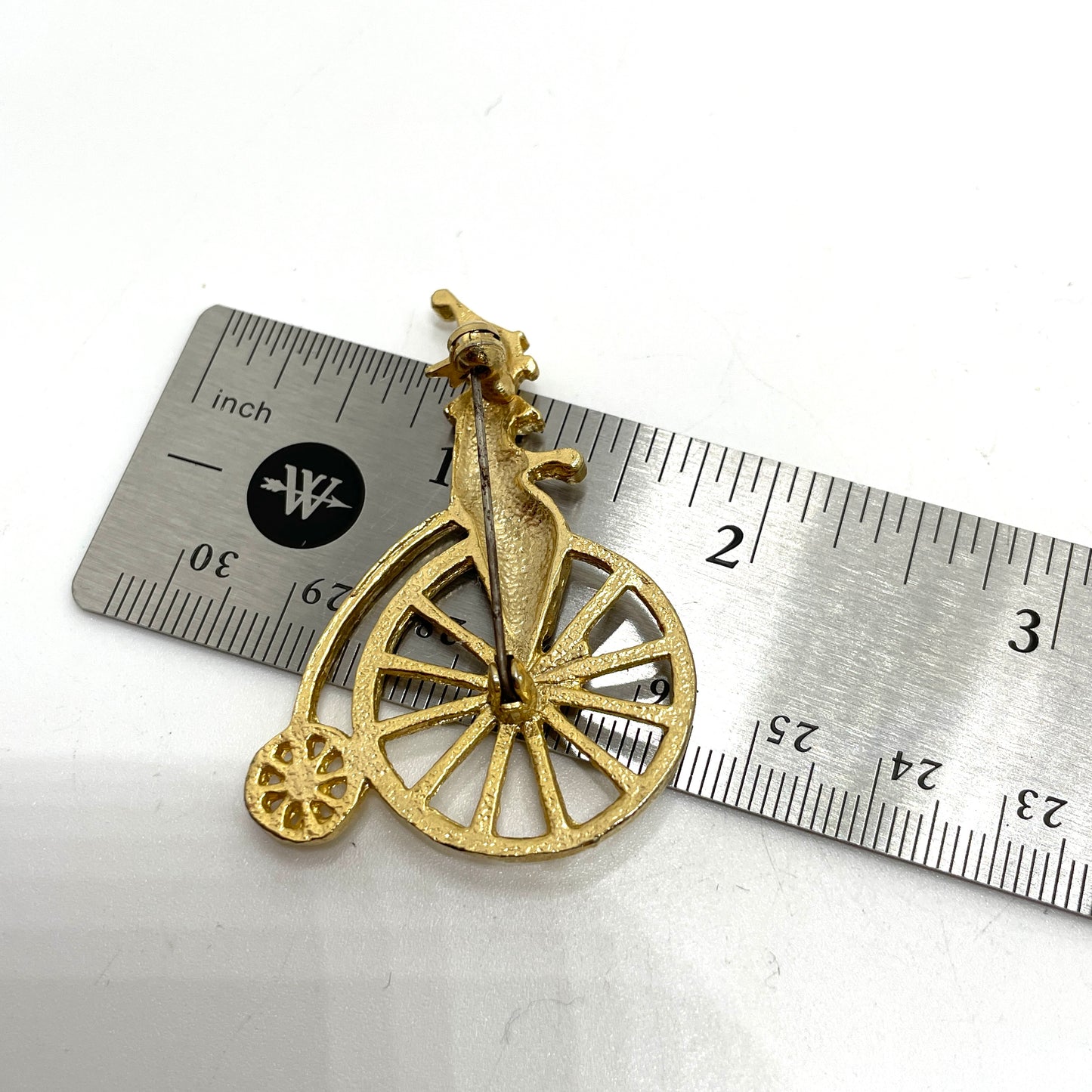 Vintage Clown Riding Old Bicycle Pin