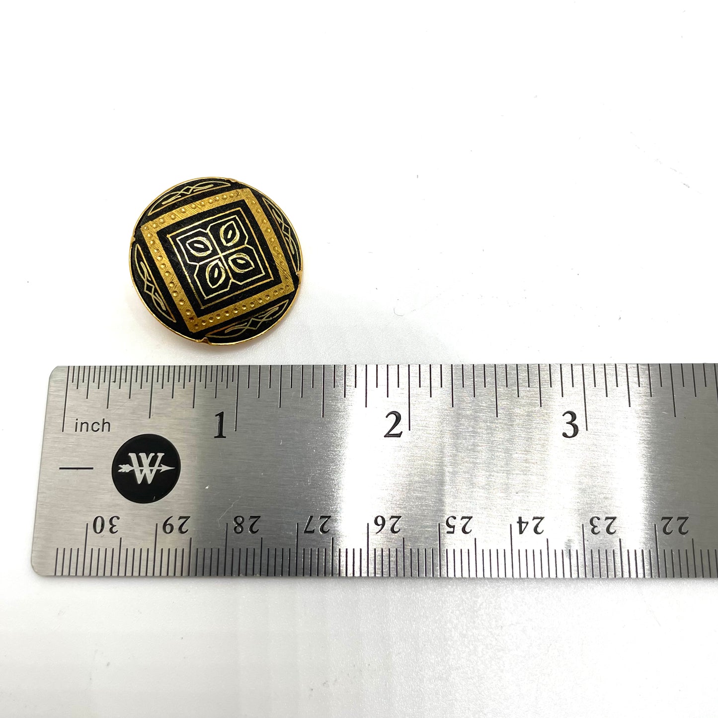 Vintage Black & Gold Circle Pin