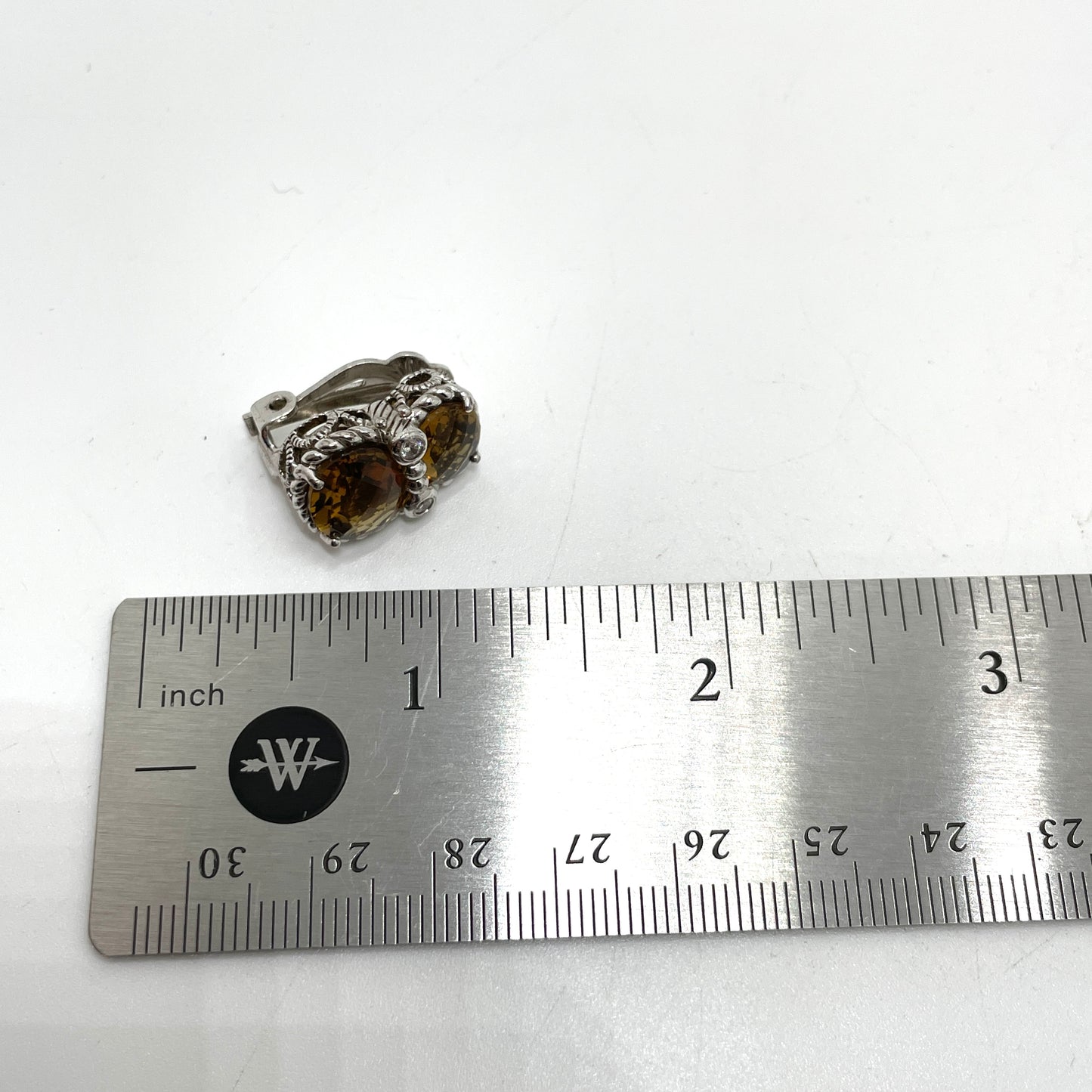 Judith Ripka Sterling & Citrine Clip Earrings