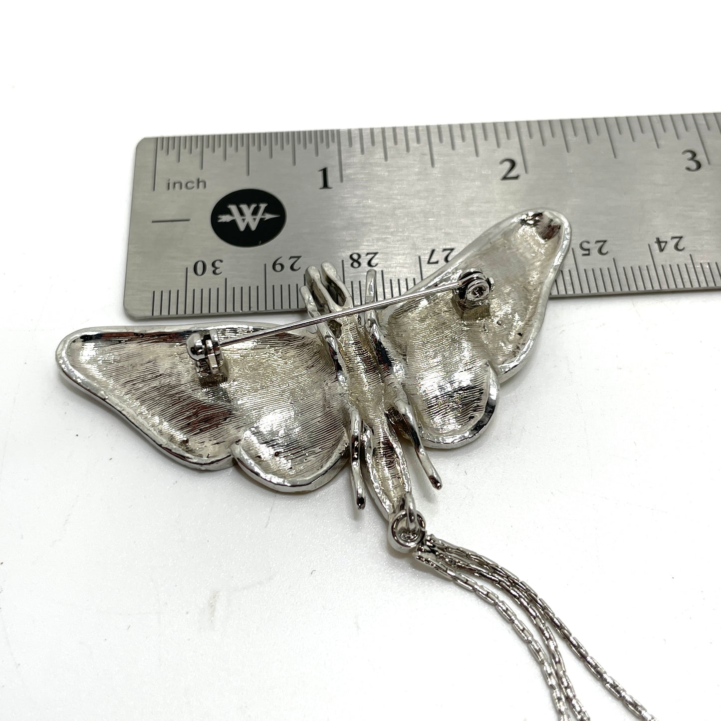 Vintage Butterfly Pin with Crystals