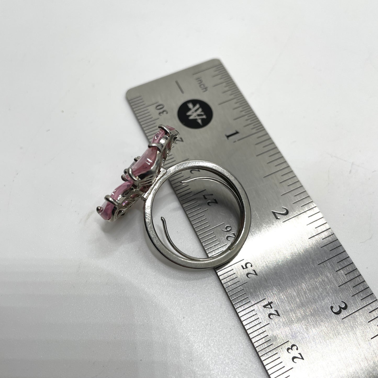 Pink Flower Cocktail Ring - Adjustable Size 8-11