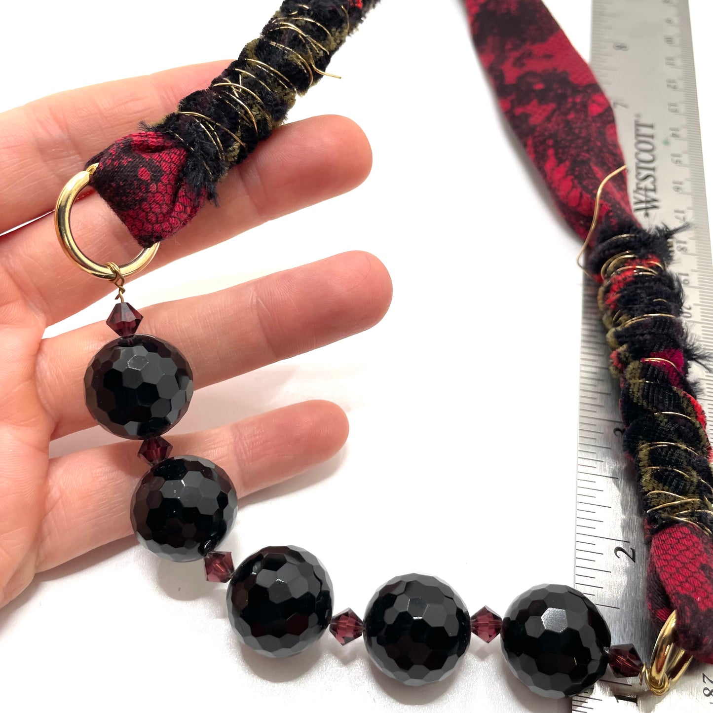Vintage Red & Black Statement Necklace