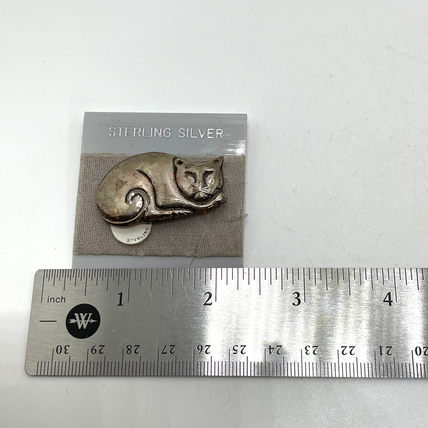 Vintage Sterling Silver Cat Pin