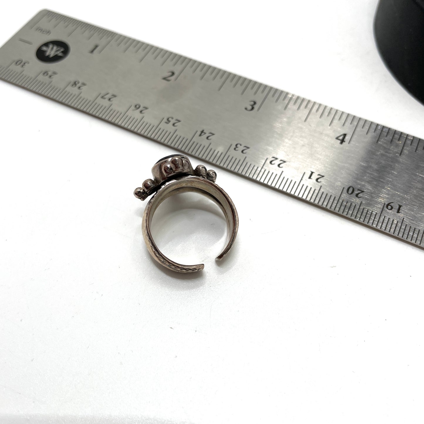 Vintage Thailand Sterling Silver Black Onyx Ring - Size 7