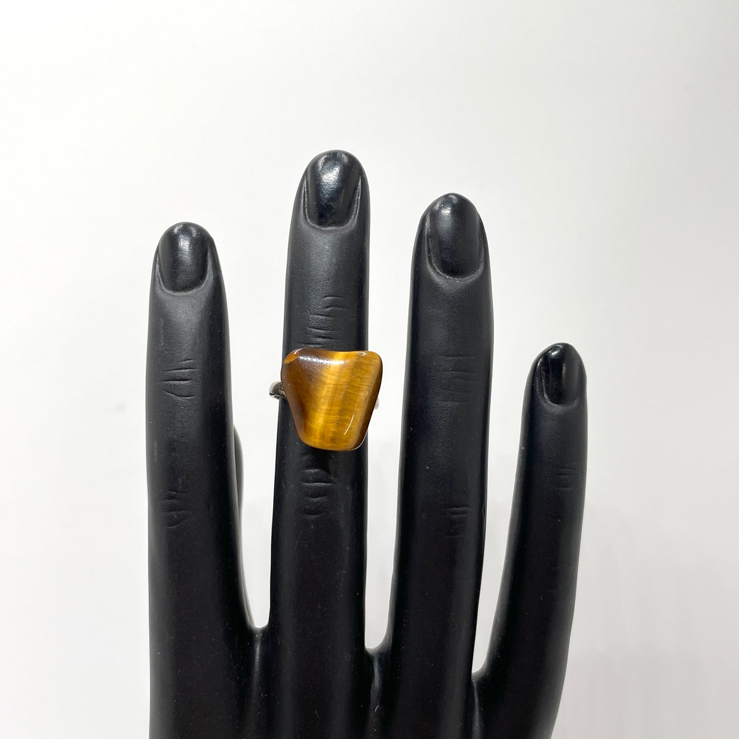 Vintage Tiger Eye Sterling Silver Ring - Adjustable Size