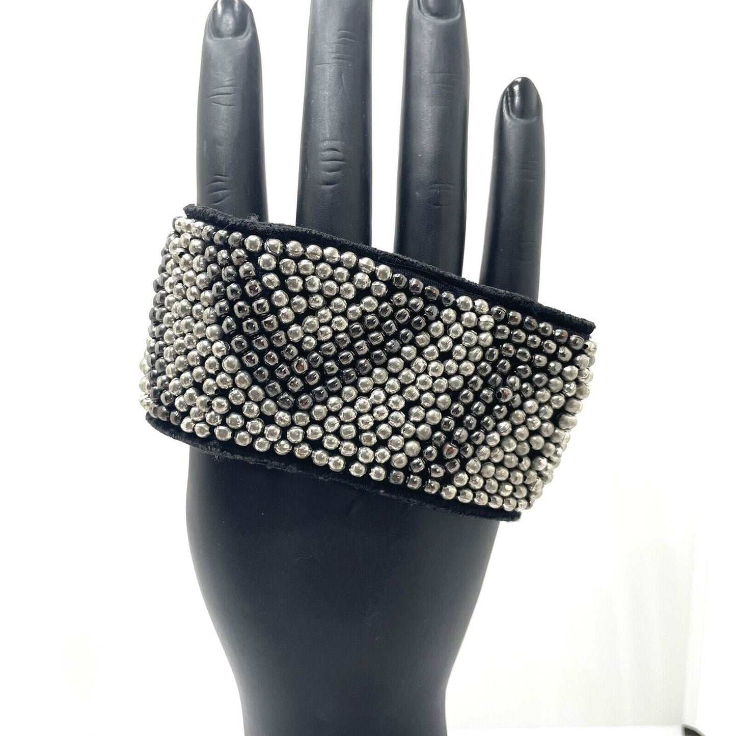 Vintage Gray & Black Beaded Bracelet