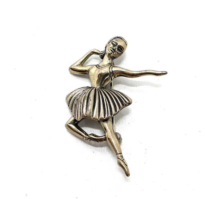 Vintage Beau Sterling Silver Ballerina Pin ShopSBH