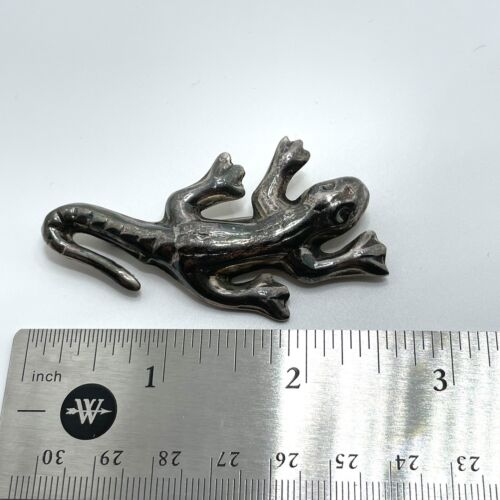 Vintage Mexico Sterling Silver Lizard Pin