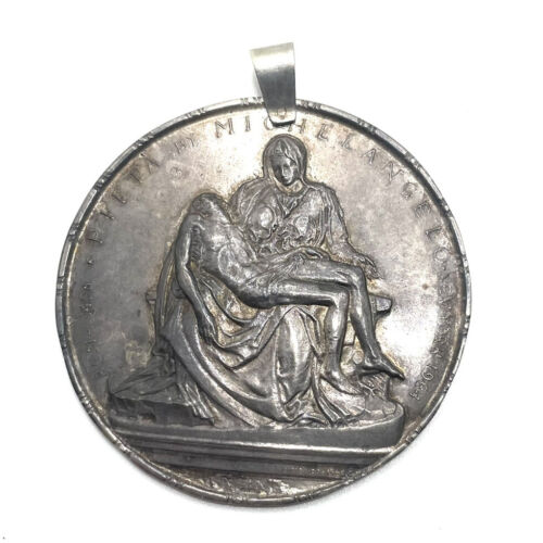 Vintage Michelangelo Pieta Sterling Necklace Pendant