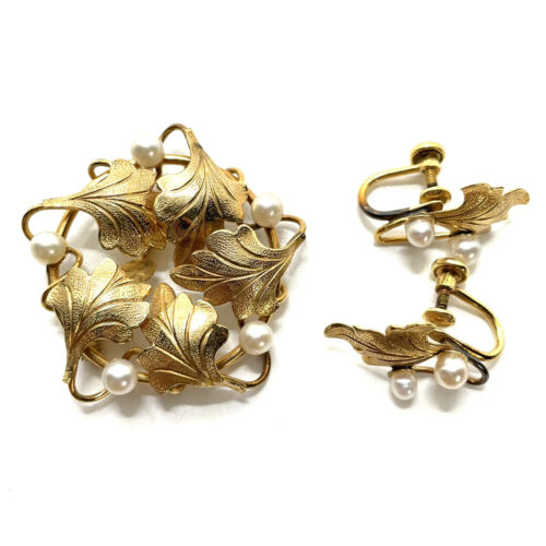 Vintage 12K Gold Filled Pin & Screw Back Earrings Set