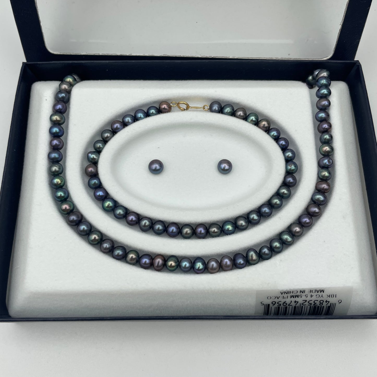 Freshwater Pearl & 10K Necklace, Bracelet, Earring Set