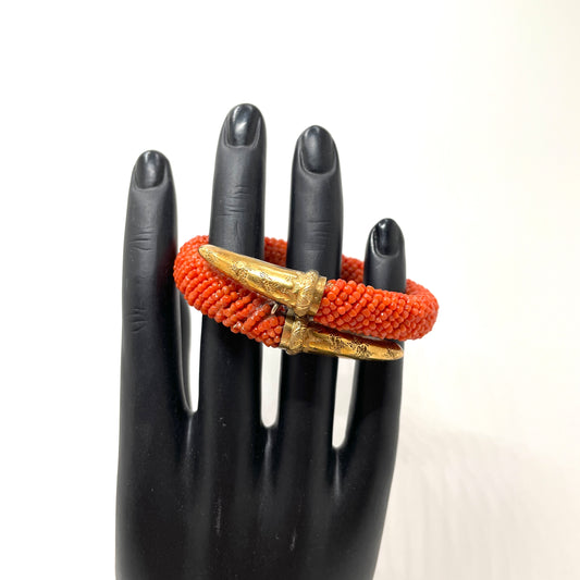Vintage Coral Wrap Bracelet