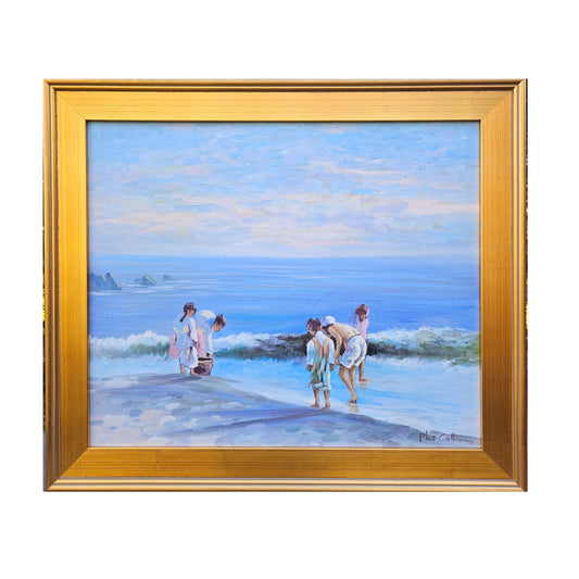 Phil Collins Oil on Canvas Beach Scene