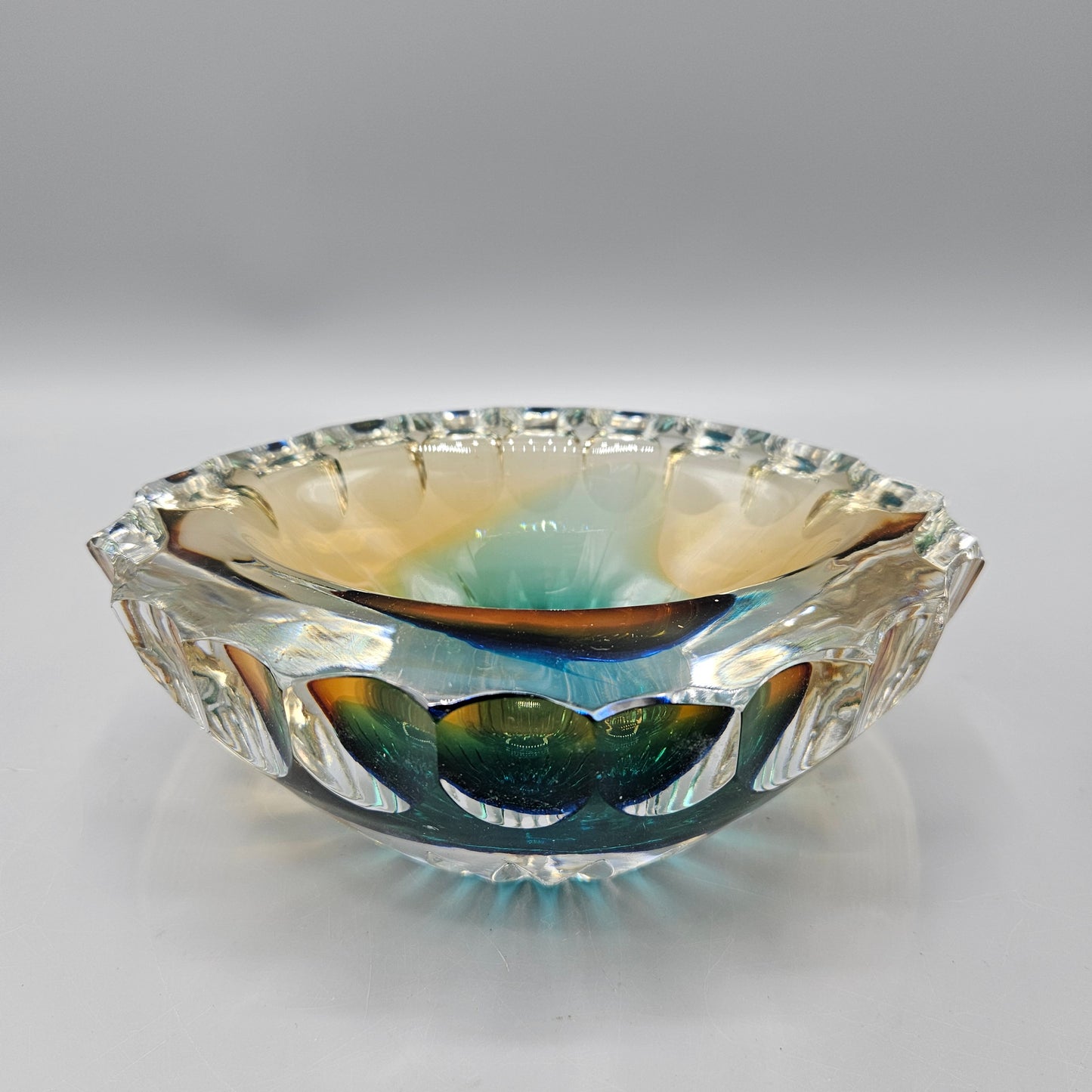 Murano Crystal Somerso Cut Glass Bowl