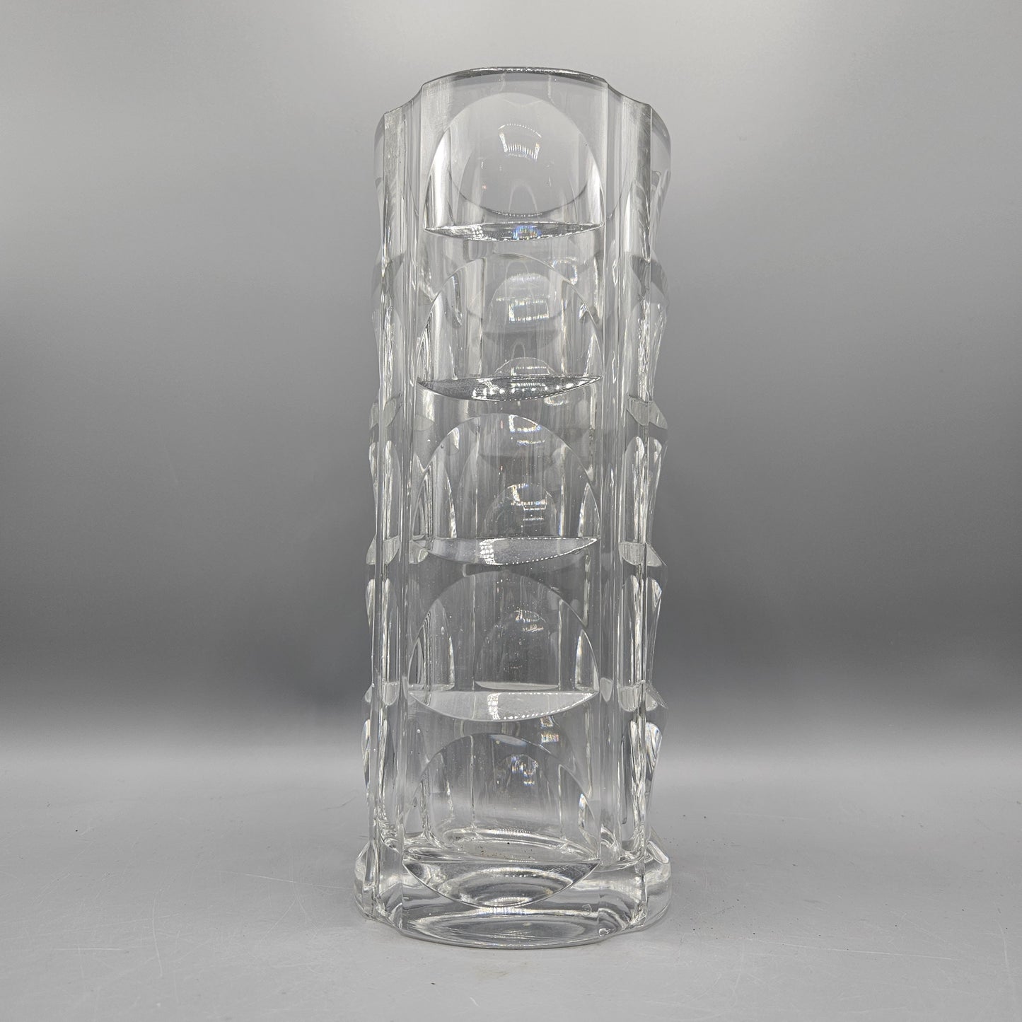 Orrefors Style Cut Glass Vase