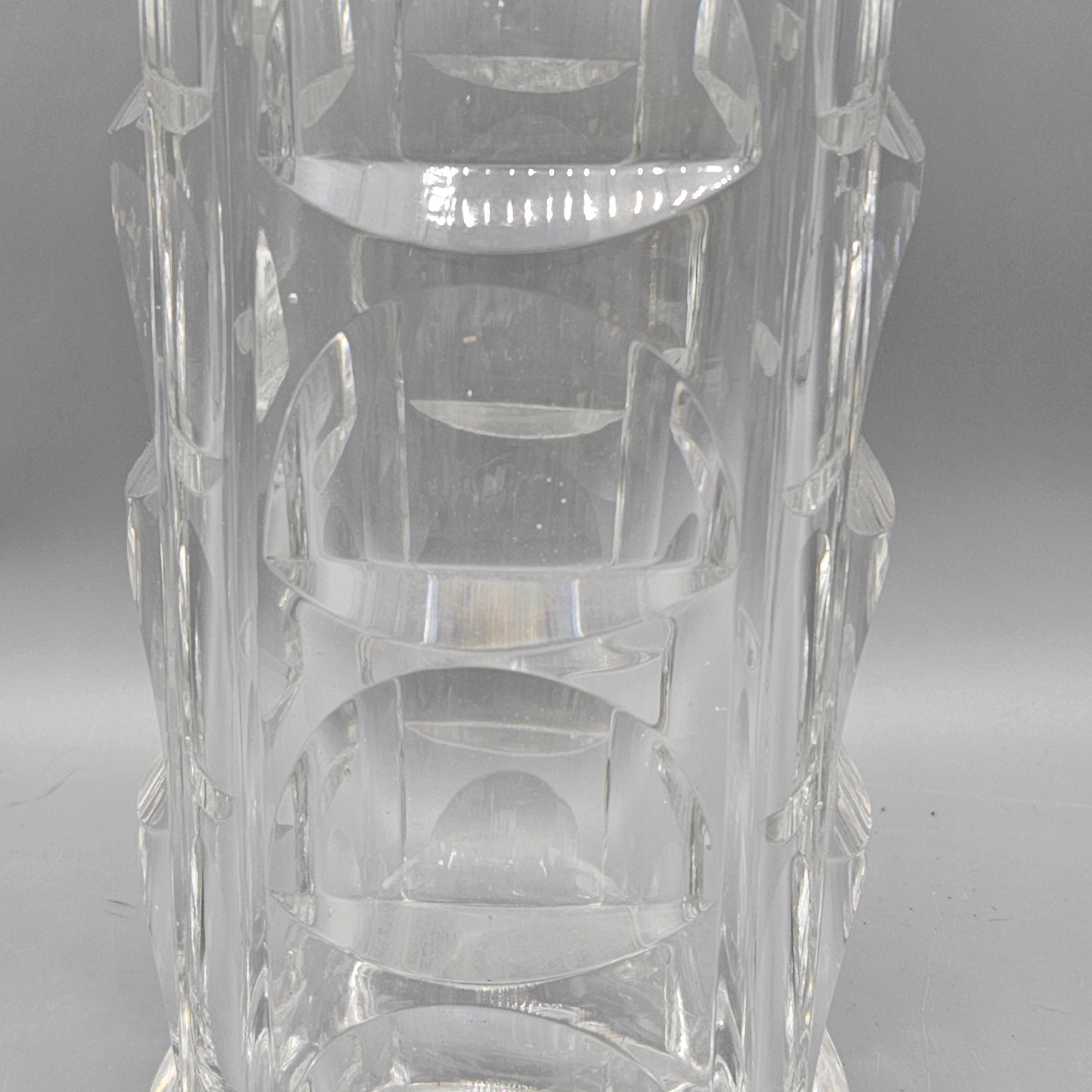 Orrefors Style Cut Glass Vase