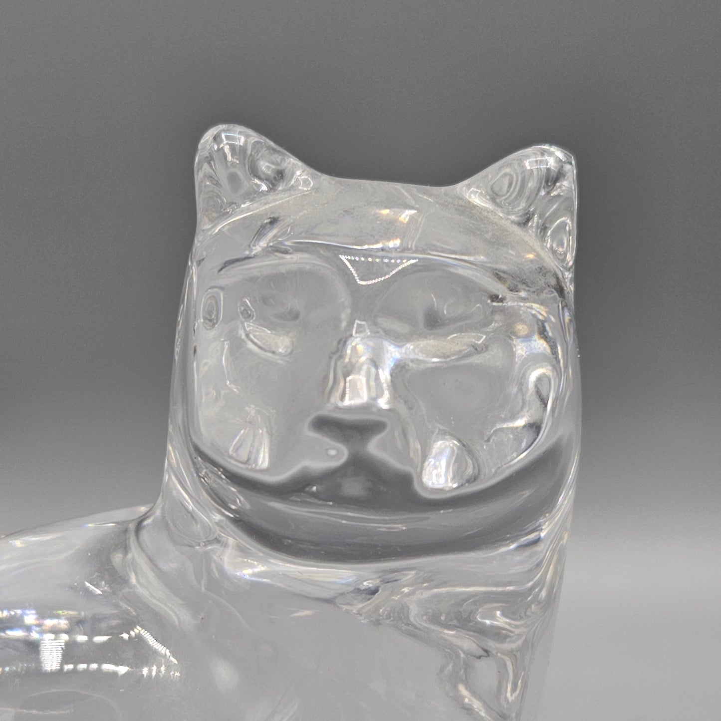 Orrefors Crystal Cat Figurine