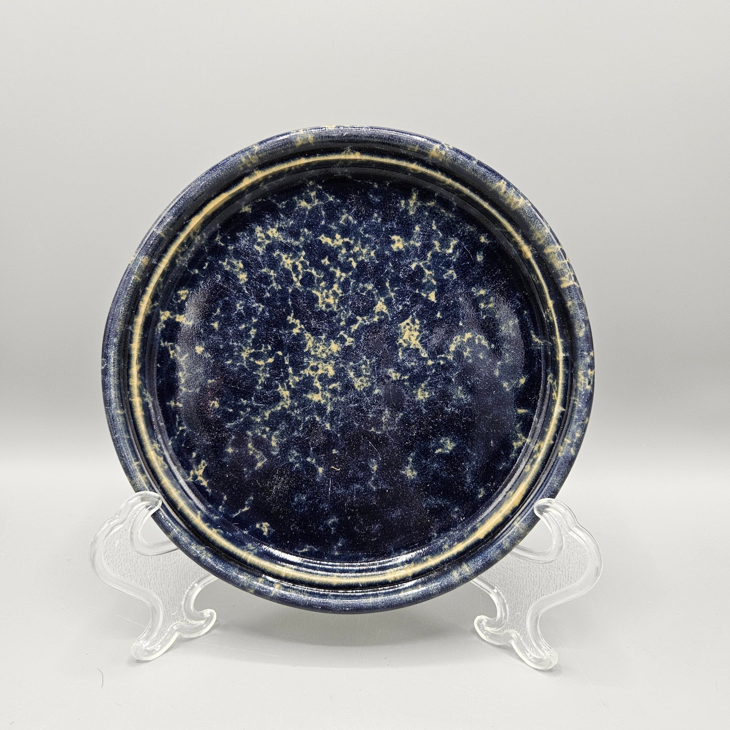 Bennington Pottery Blue Agate Rolled Rim Salad Plate