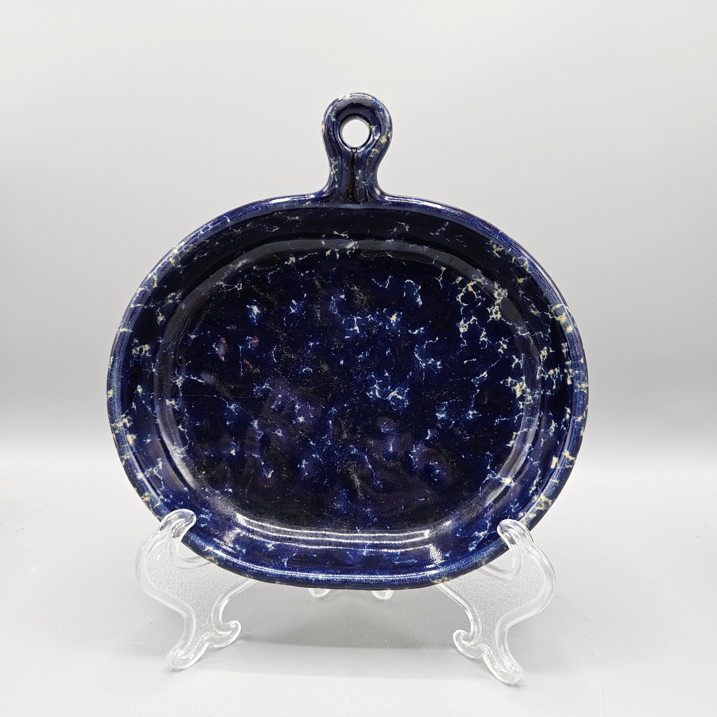 Bennington Pottery Blue Agate Handled Serving Plate