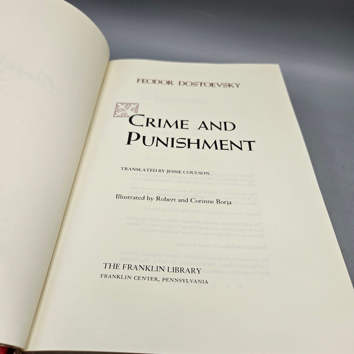 Leatherbound Book - Dostoevsky "Crime and Punishment" Franklin Library