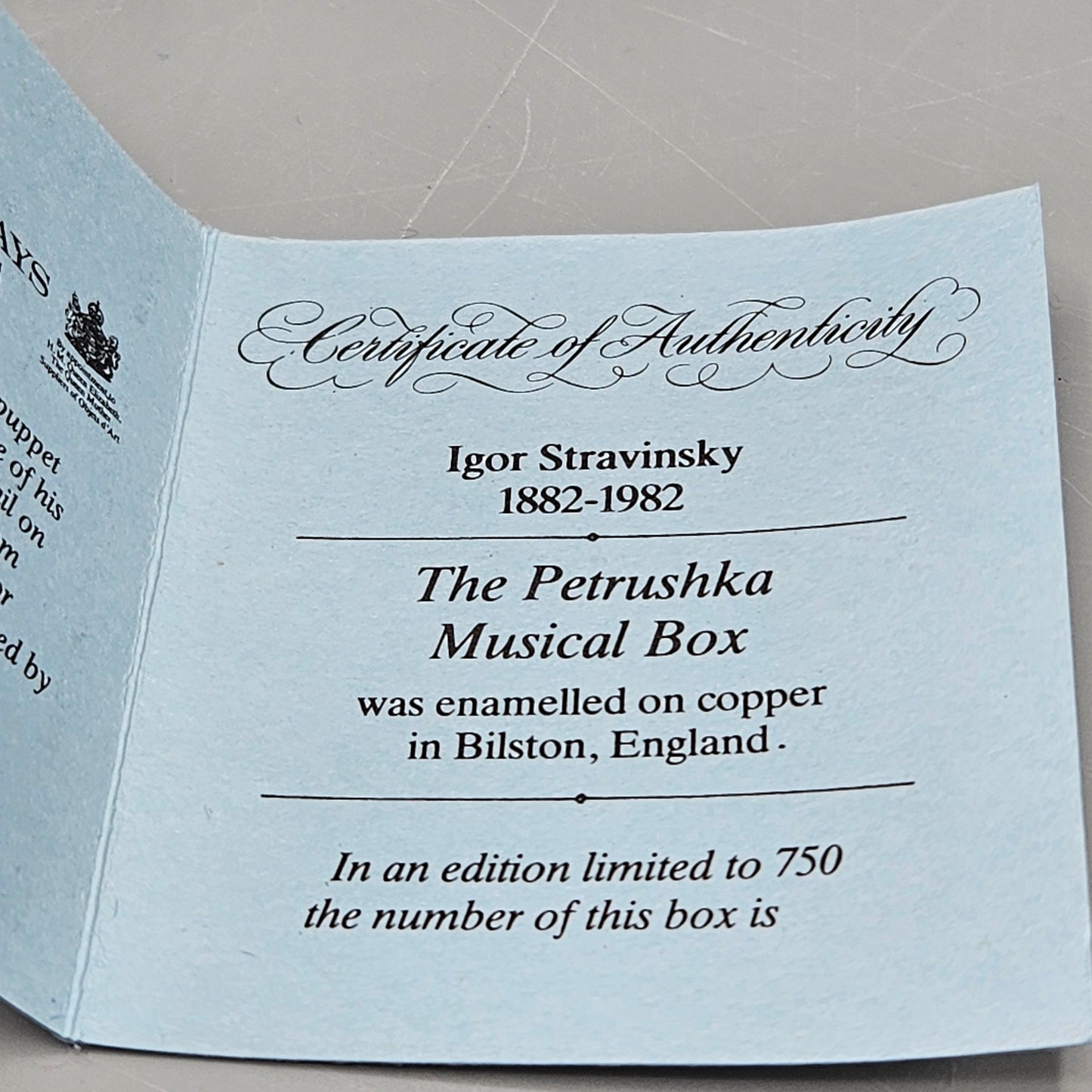 Halcyon Days England Enamel Stravinsky "The Petrushka Musical Box"