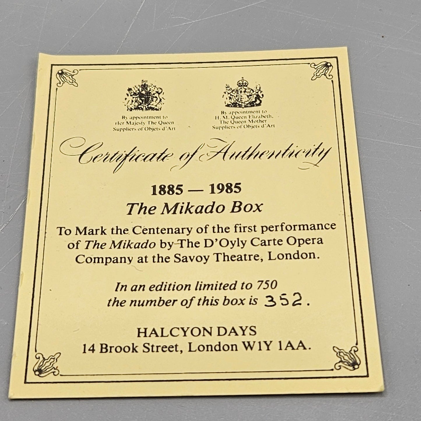 Halcyon Days England Enamel Gilbert & Sullivan "The Mikado Box"