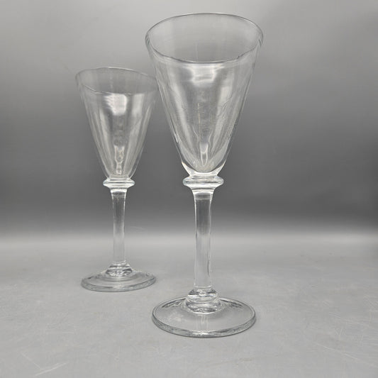Pair Simon Pearce Cavendish White Wine Glasses - Two Pairs Available