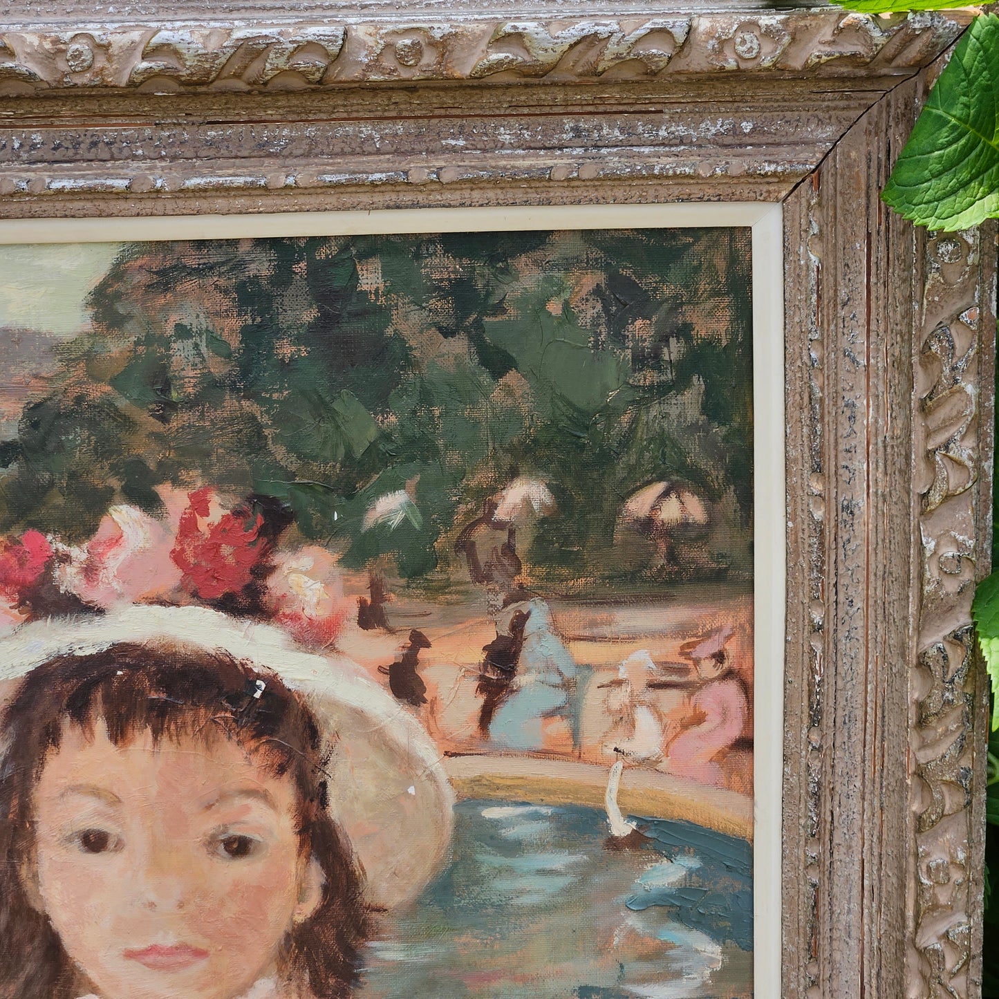 Impressionist Dietz Edzard Style Portrait of Young Girl at the Seaside Signed "Benayzard"