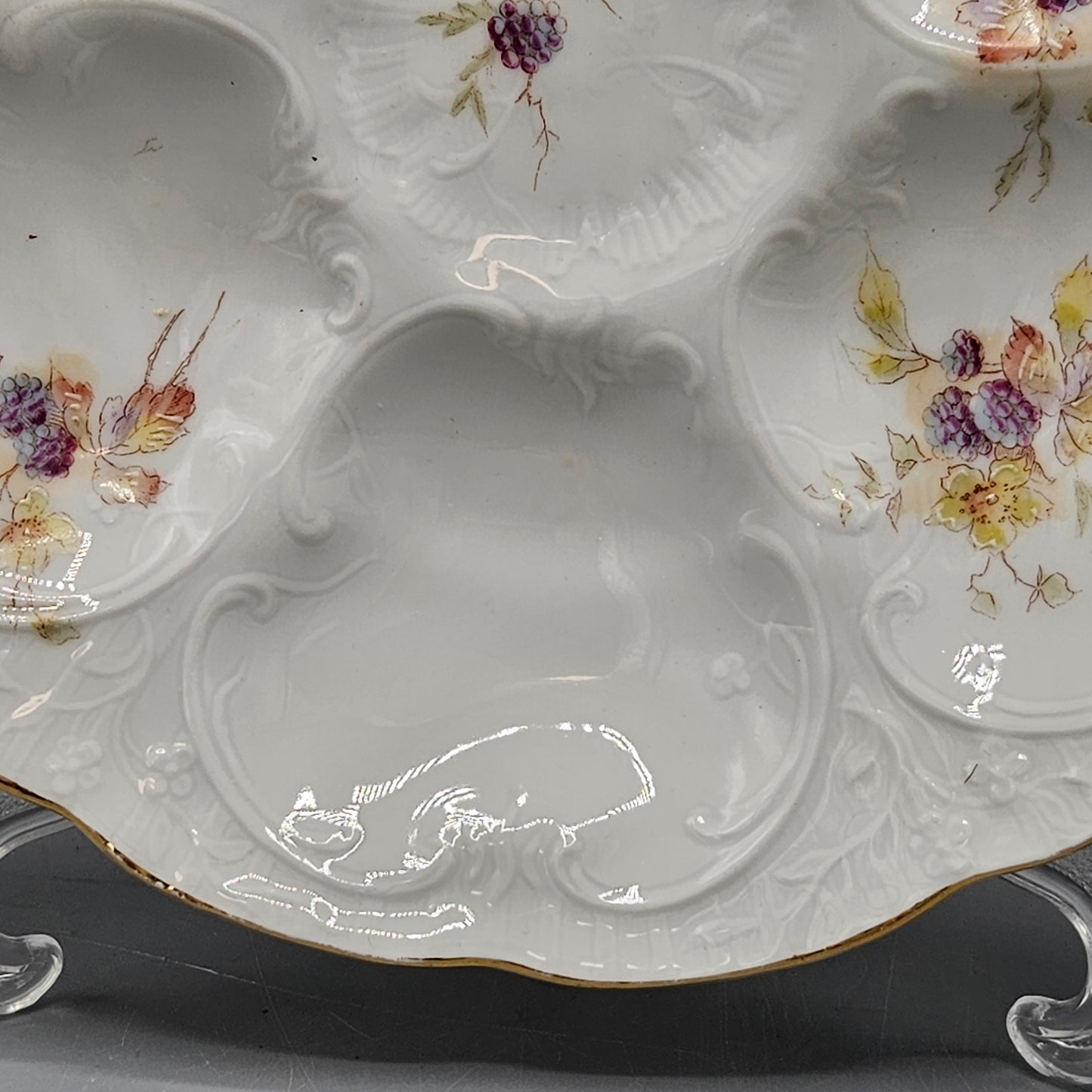 Antique Weimar German Porcelain Oyster Plate