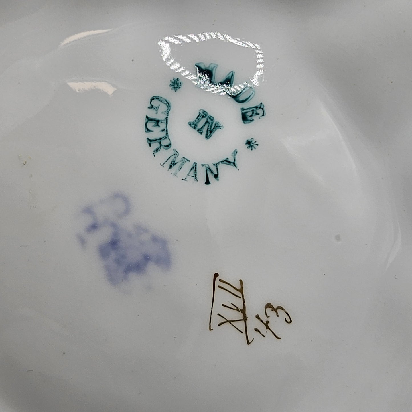 CT Altwasser German Porcelain Oyster Plate - Cobalt Blue & Pink
