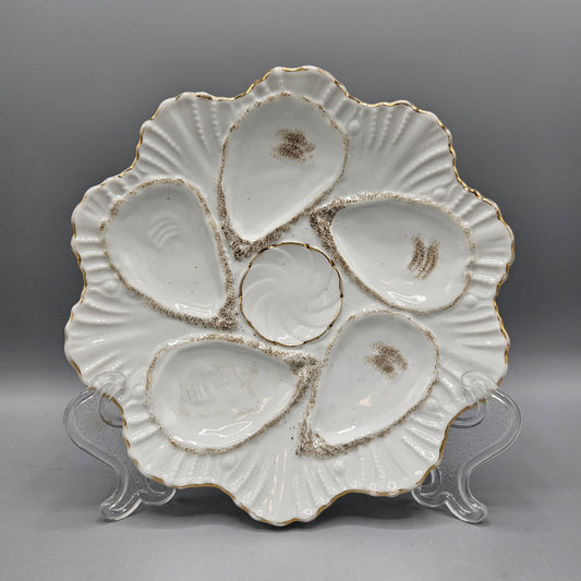 Limoges Porcelain Oyster Plate - Scallop Shell Edge