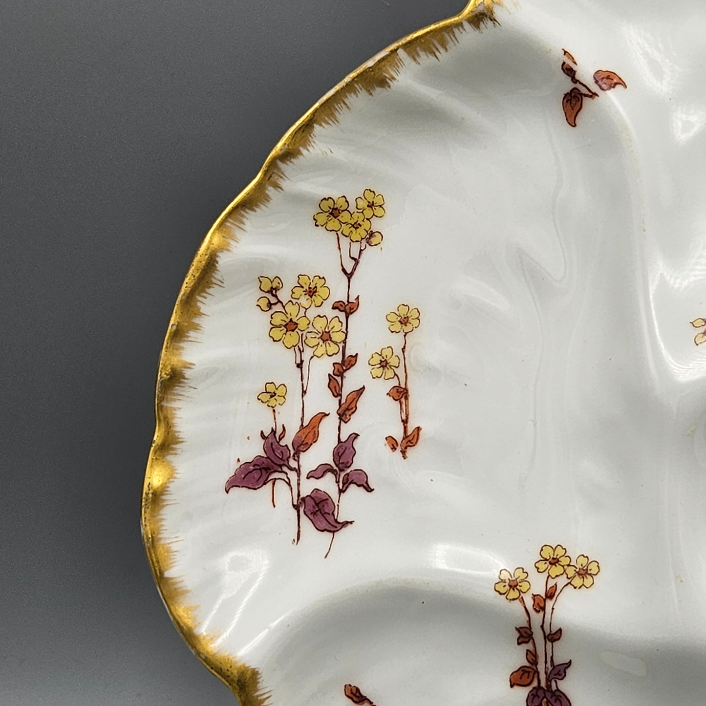 Charles Haviland Limoges Porcelain Oyster Plate with Small Flowers