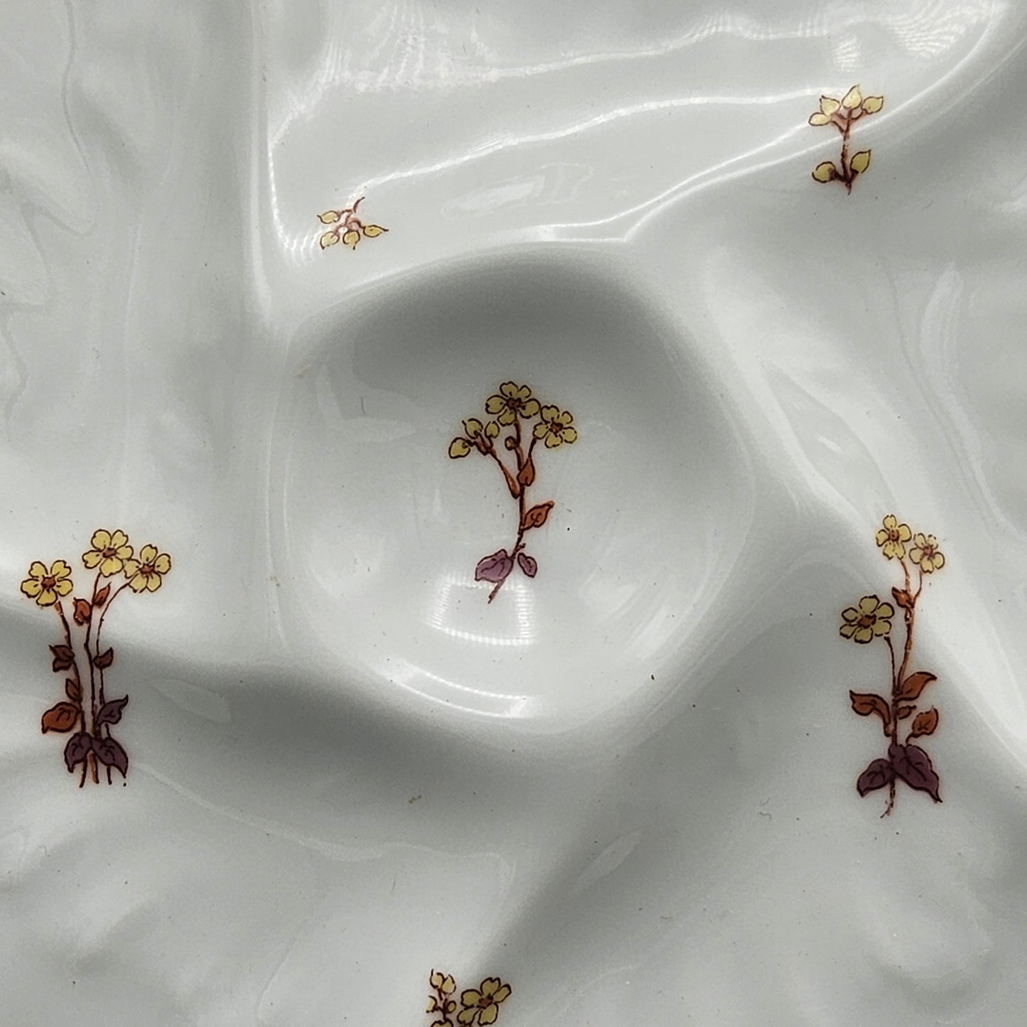Charles Haviland Limoges Porcelain Oyster Plate with Small Flowers