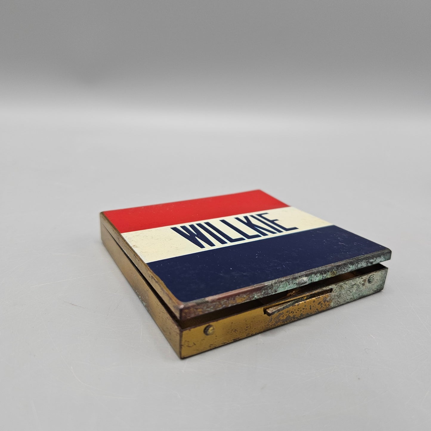 1940 Wendell Willkie Presidential Campaign Square Enamel Compact