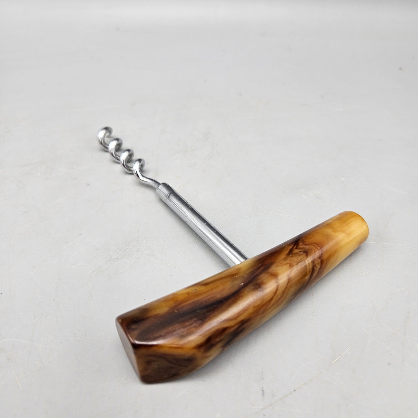 Vintage Bakelite Faux Horn Handle Corkscrew