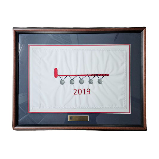 2019 Silver Putter Winner Framed Golf Flag