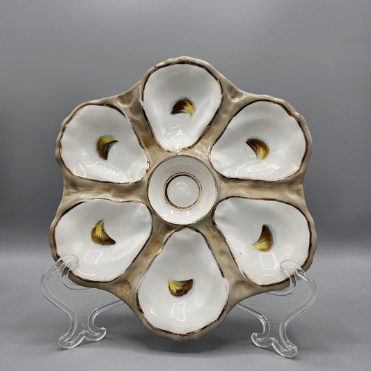 Limoges Porcelain Hand-Painted Oyster Plate