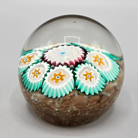 Vintage Murano Glass Millefiori Paperweight
