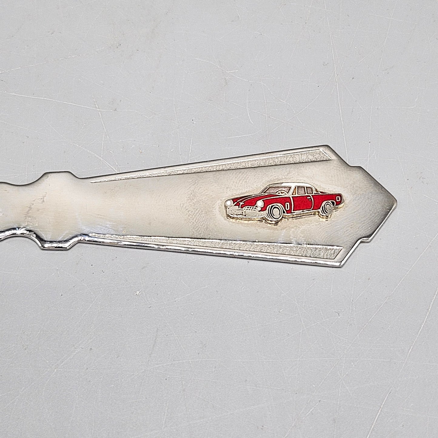 Deco-style Letter Opener with Enamel Ford Thunderbird
