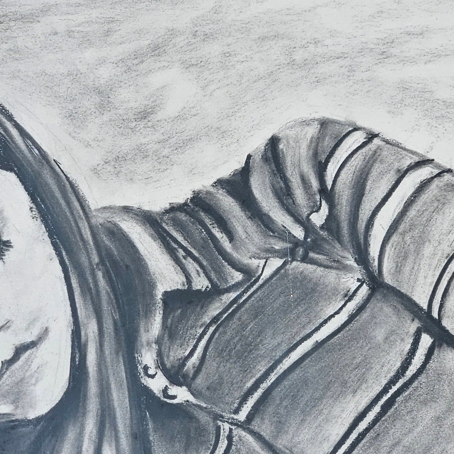 Charcoal Drawing - Girl Resting