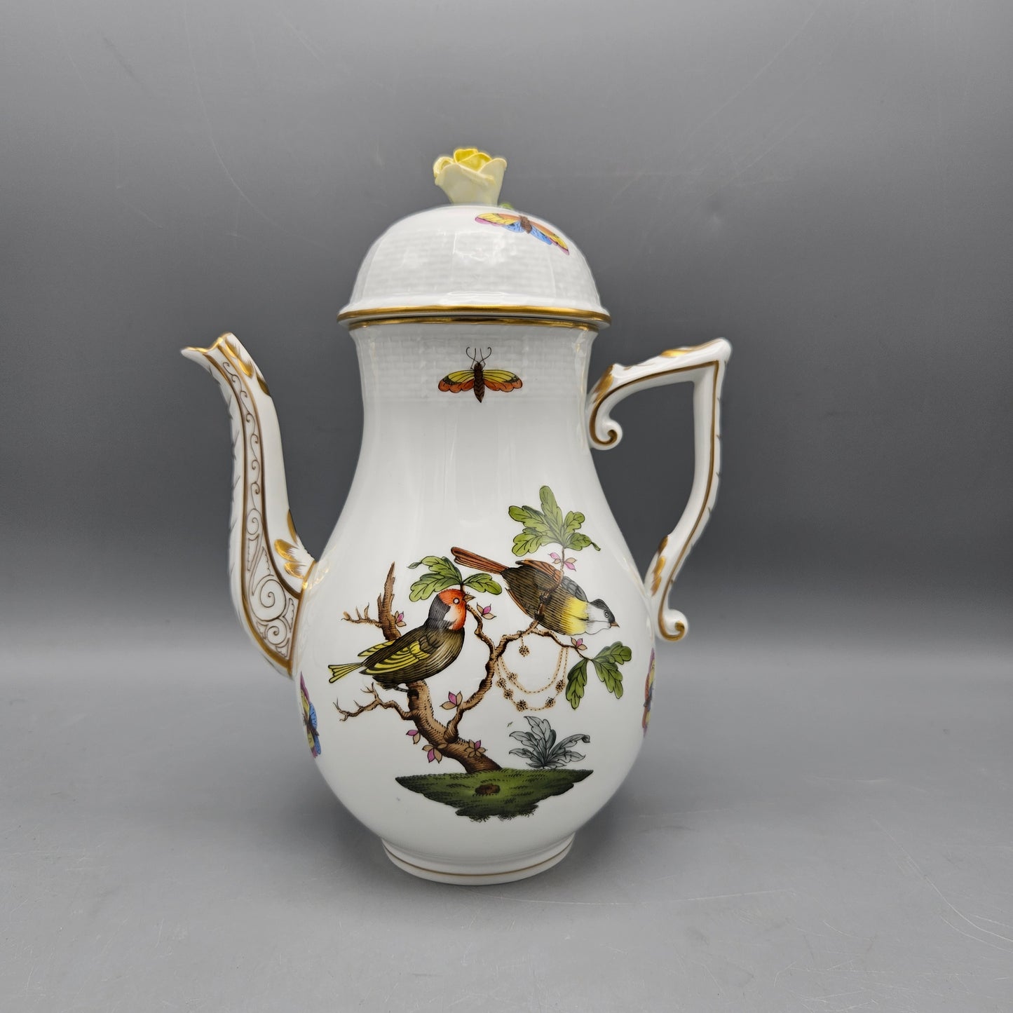 Herend Porcelain Rothschild Birds Coffee Pot