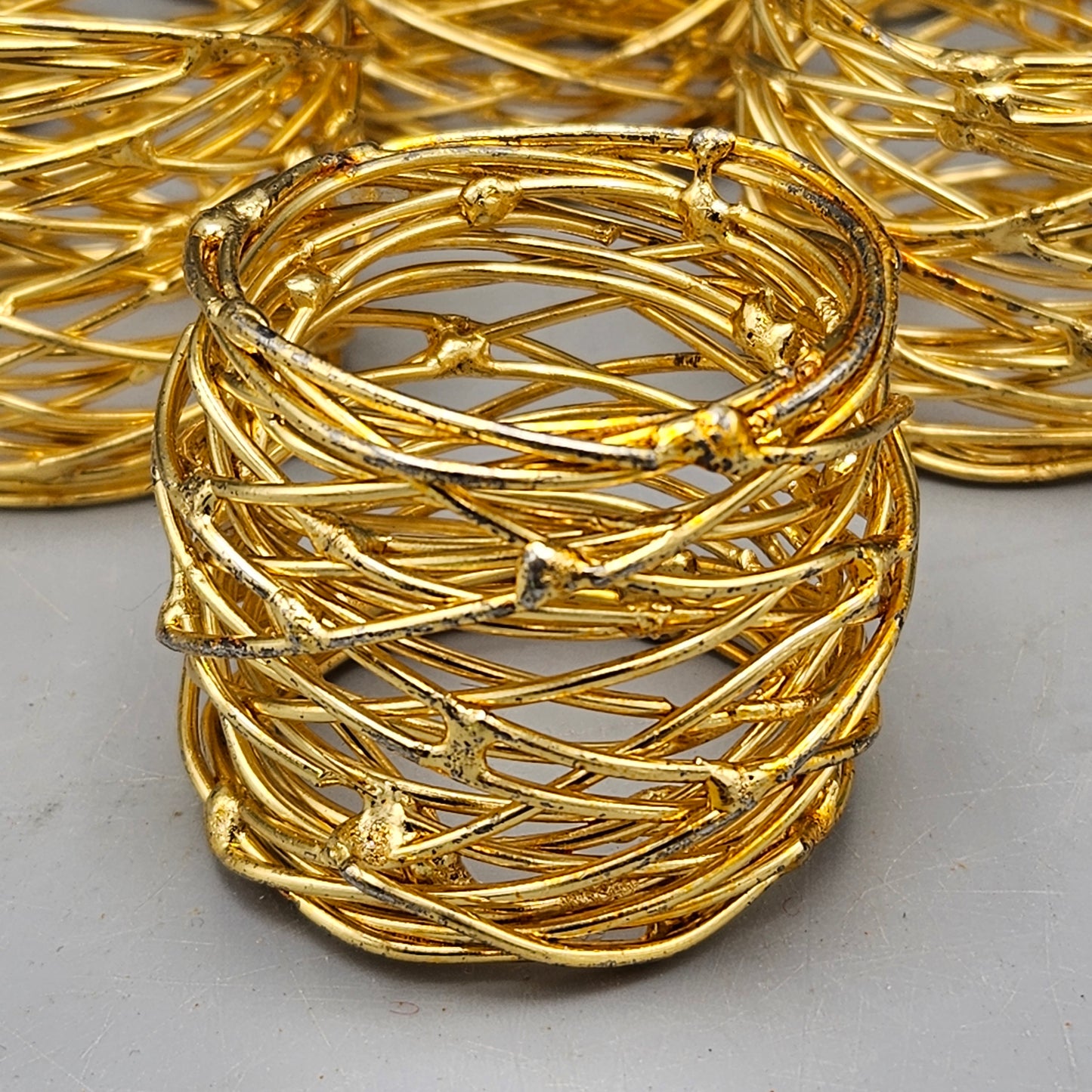 Gold Wire Napkin Rings - Set of Ten