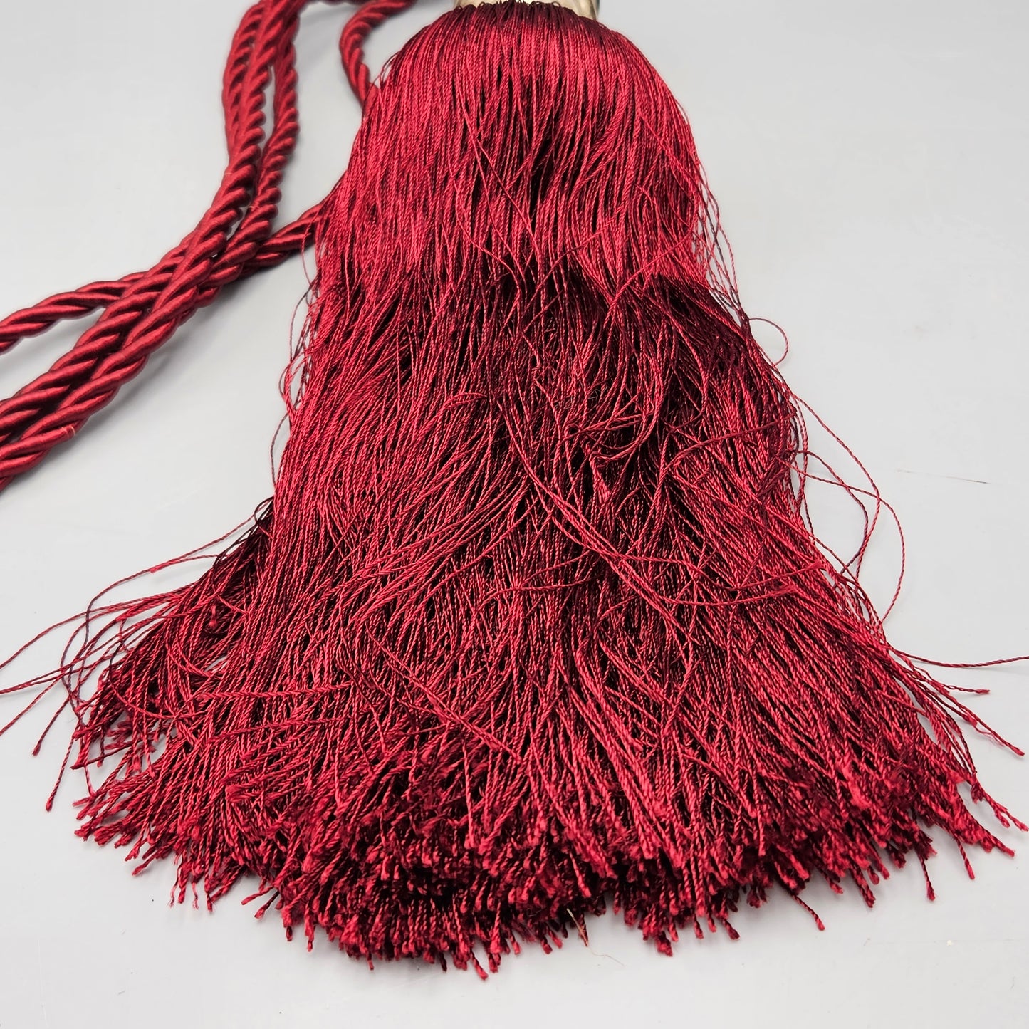 Decorative Red Silk Tassel with Silver Bead