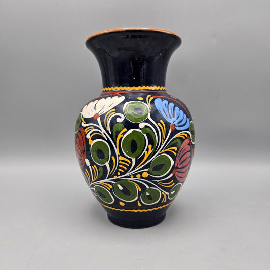 Hand-Painted Mexican Pottery Vase