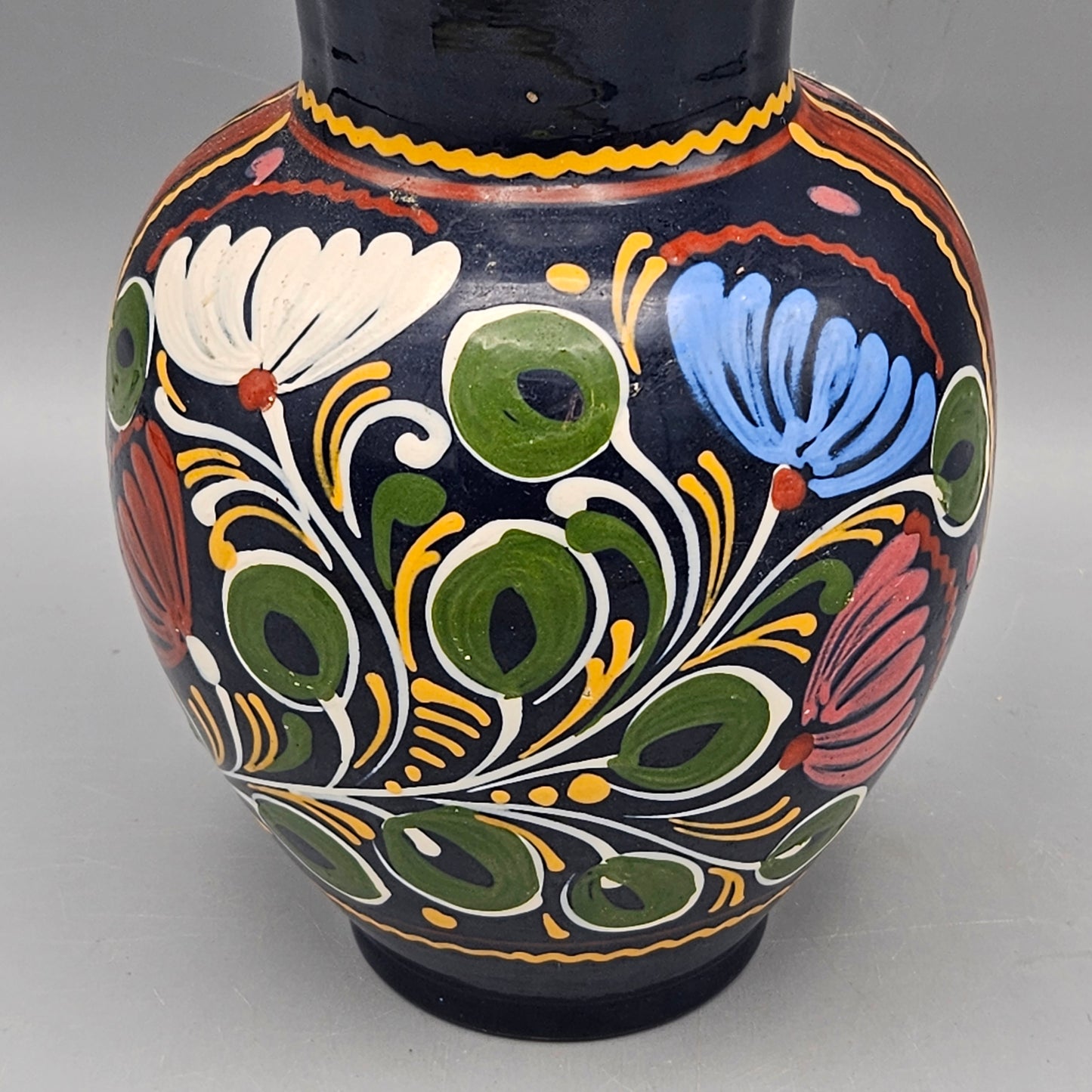 Hand-Painted Mexican Pottery Vase